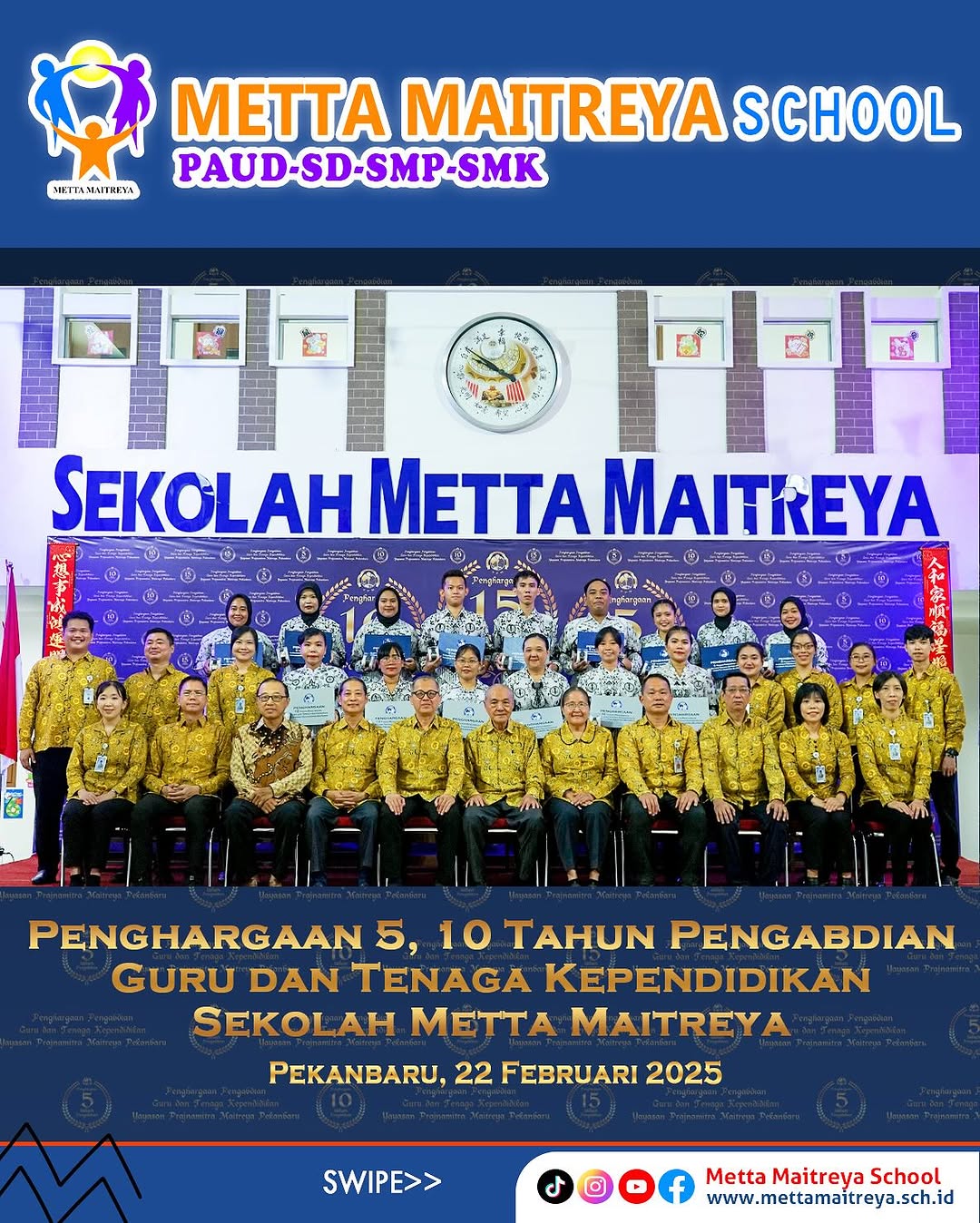 Kegiatan 5 & 10 Tahun Pengabdian Guru & Tenaga Kependidikan Sekolah Metta Maitreya